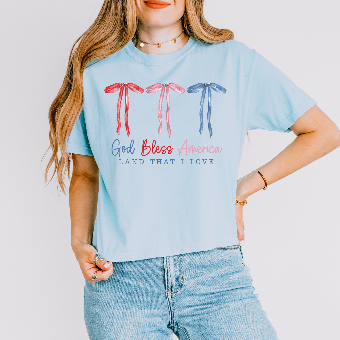 Patriotic Girly Cropped Tee