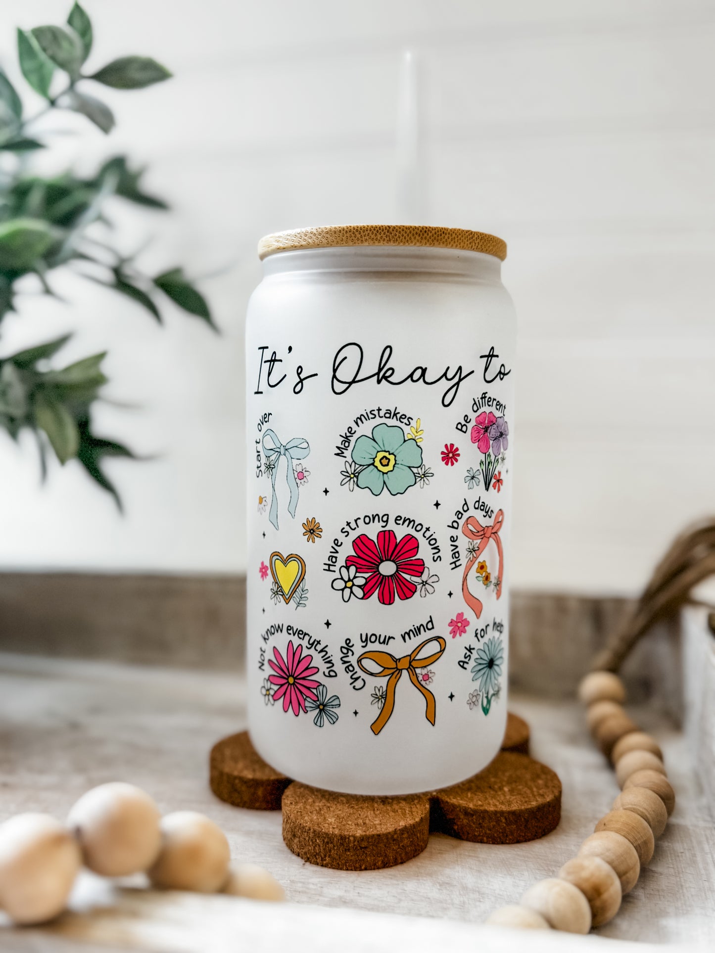 Affirmations Glass Cup