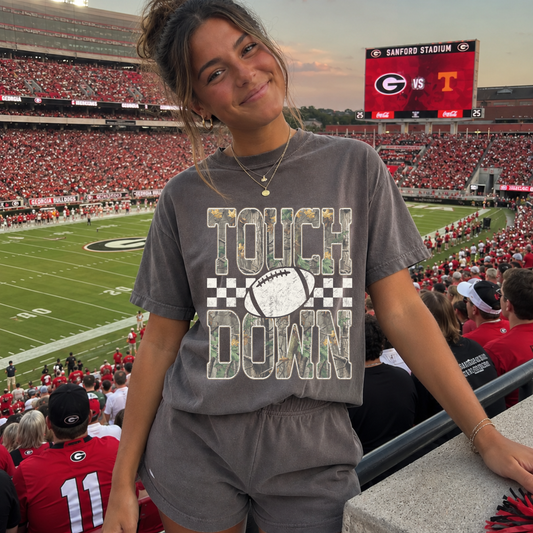 Camo Touchdown Cropped Tee