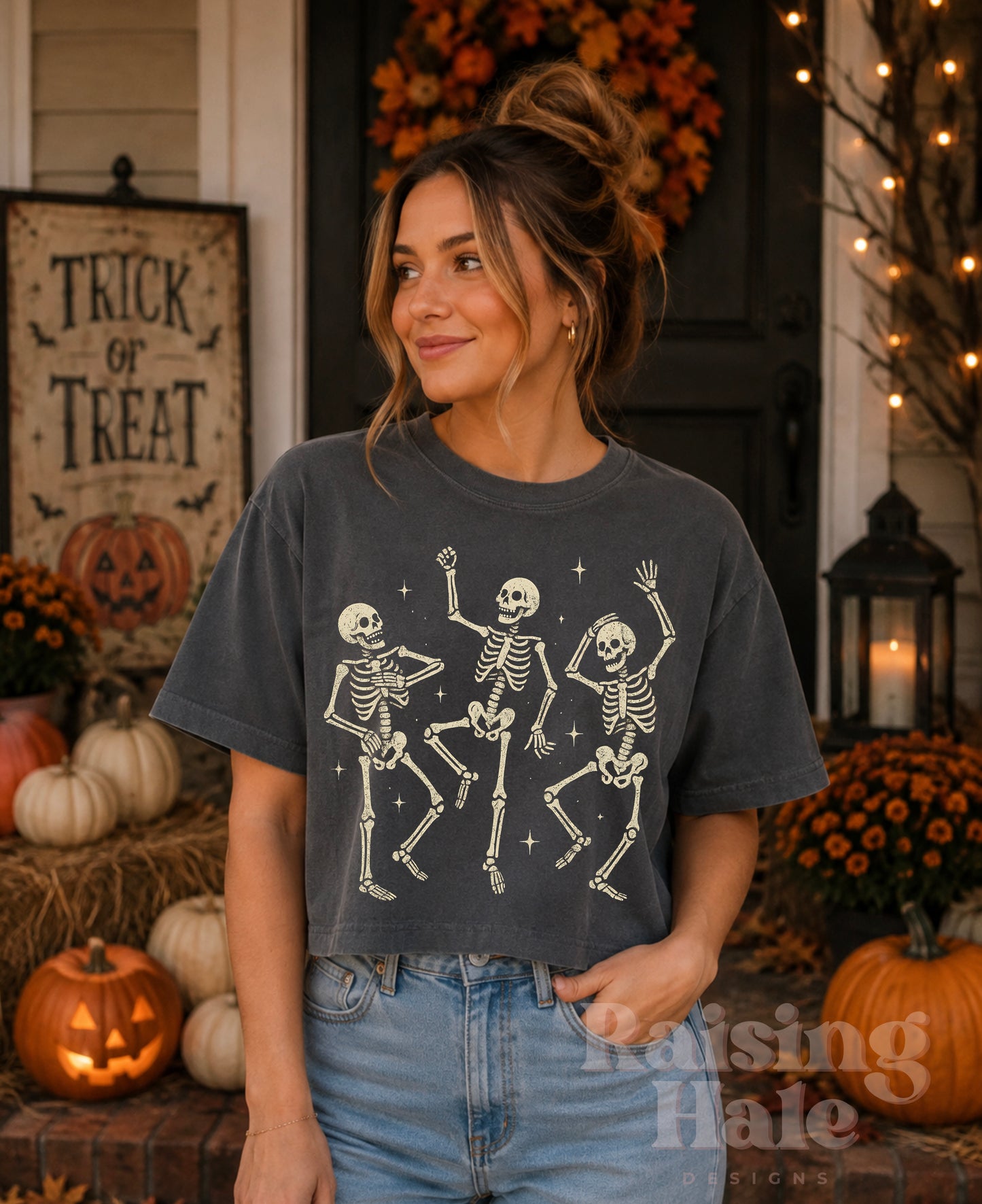 Dancing Skelly Cropped Tee
