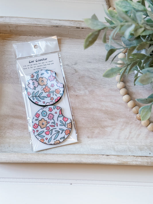 Floral Car Coasters