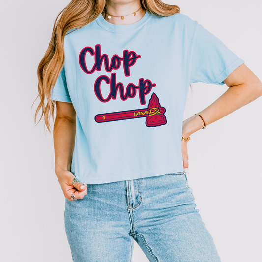 Blue Chop Chop Crop Top