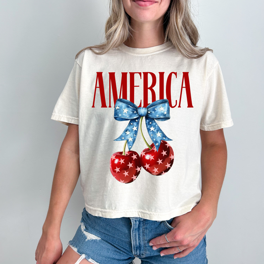 American Girl Cropped Tee